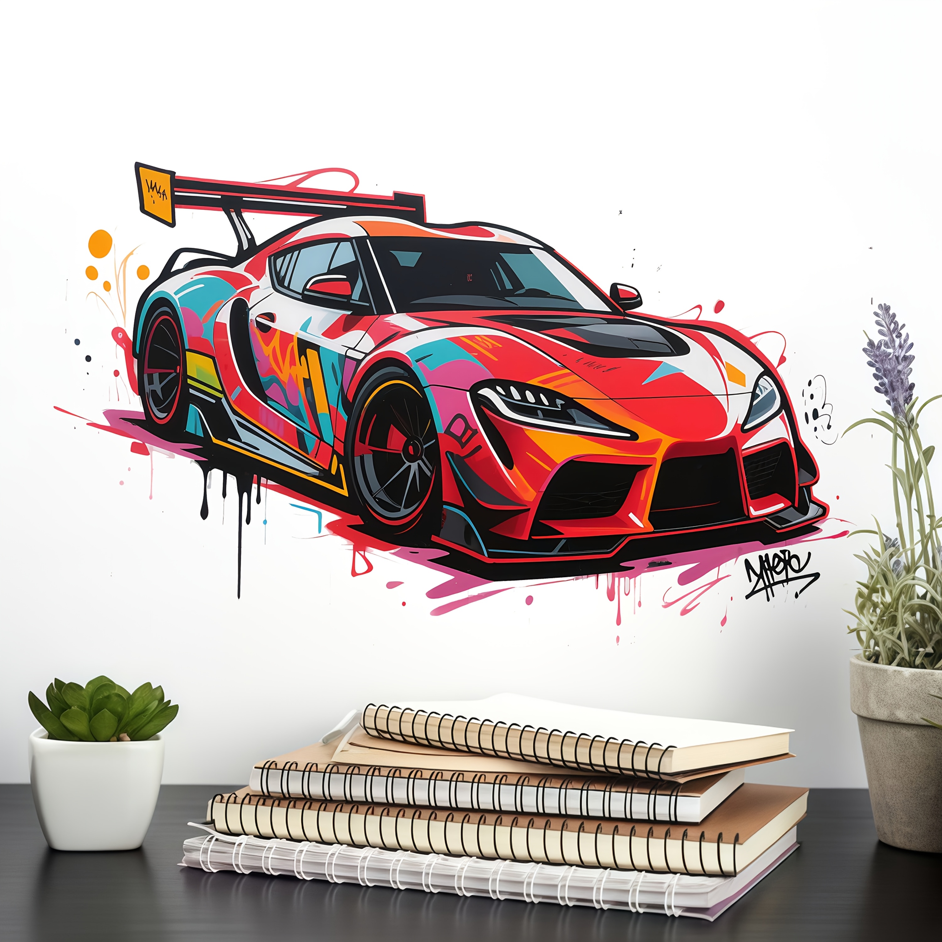 Image of Cool Super Racing Wall Stickers For Living Room, Bedroom, Bathroom, Home Decor, Vinyl Decals For Walls, Home And Bathroom Decor, A To Your Home