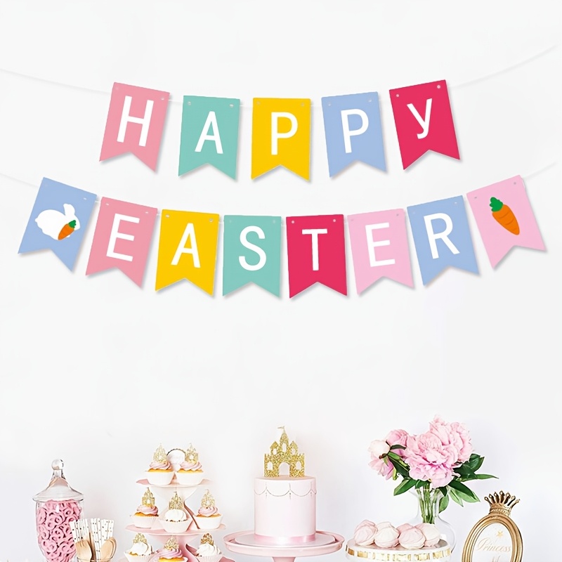 

Easter Party Decorations Banner, Garland, Paper Multipurpose Room Decor, No Electricity Needed, Holiday Party Supplies