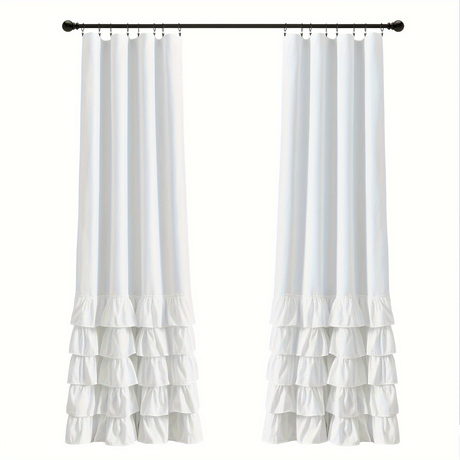 2pcs Heavyweight Pleated Ruffle Curtains, Living Room Decorative Curtains, 52"w X 84"h