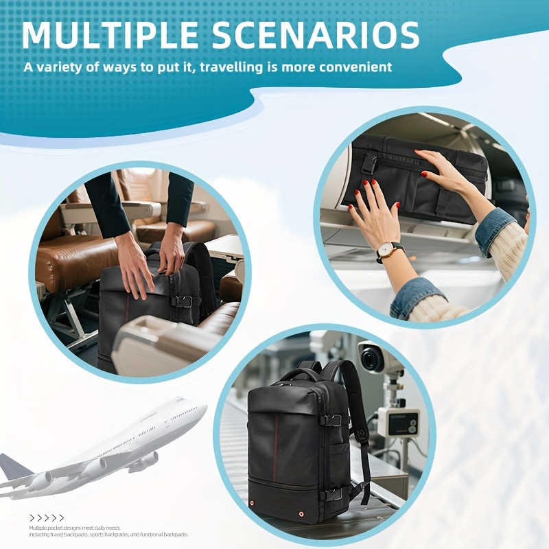 new vacuum compression backpack with air pump set approved by unisex travel shoulder bag for men women laptop compartment large capacity with multiple storage compartments 51 increased volume with internal vacuum seal main compartment side water bottle and umbrella pockets lightweight carry on luggage with trolley sleeve ideal for   trips and vacations 102 uses 6