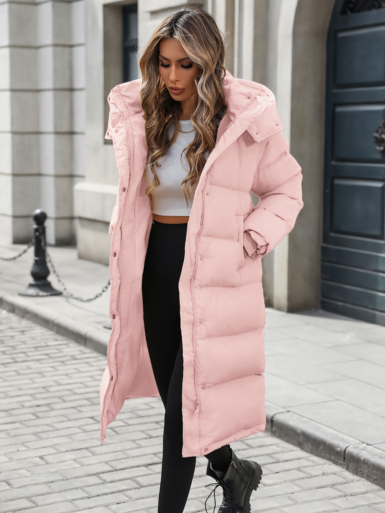 Fashion Ladies Pink Winter Jackets Pink Winter Coats For Ladies