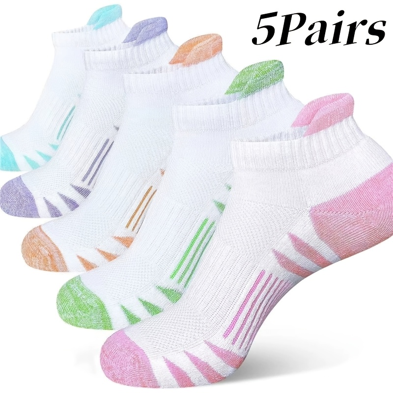 E-shop 5 Paar Kompressions-Knöchelsocken – schweißabsorbierende feuchtigkeitsableitende Unsichtbare Socken, hochelastisch schnelltrocknend, leichte