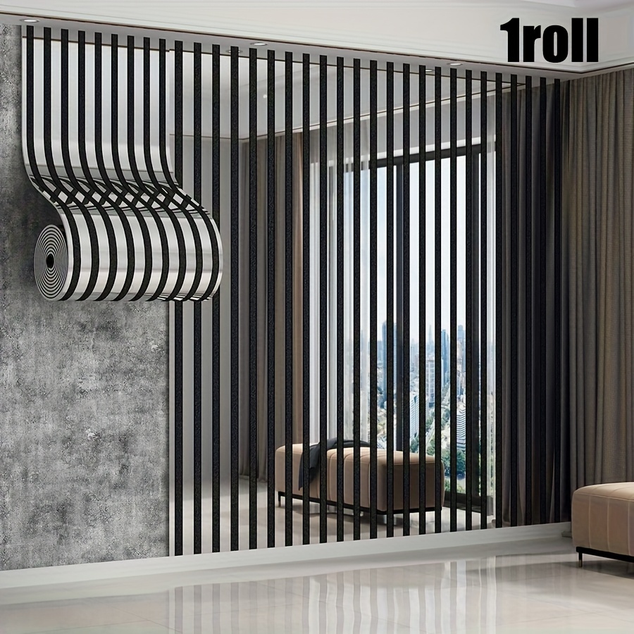 TEMU 1 Roll/2 Rolls, (2.5mm Thick) 118.11 Inches X 15.75 Inches (300cm X 40cm), Self-adhesive Luxury Golden-foil Grid Stripe Wallpaper, Peel And