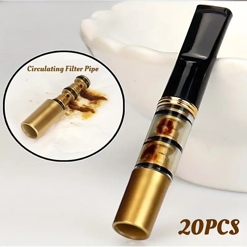 cigarette filter pipe 1pc Tobacco Smoking Double Holder Mouthpiece Gift for Men 100 Pc Disposable Cigarette Filter