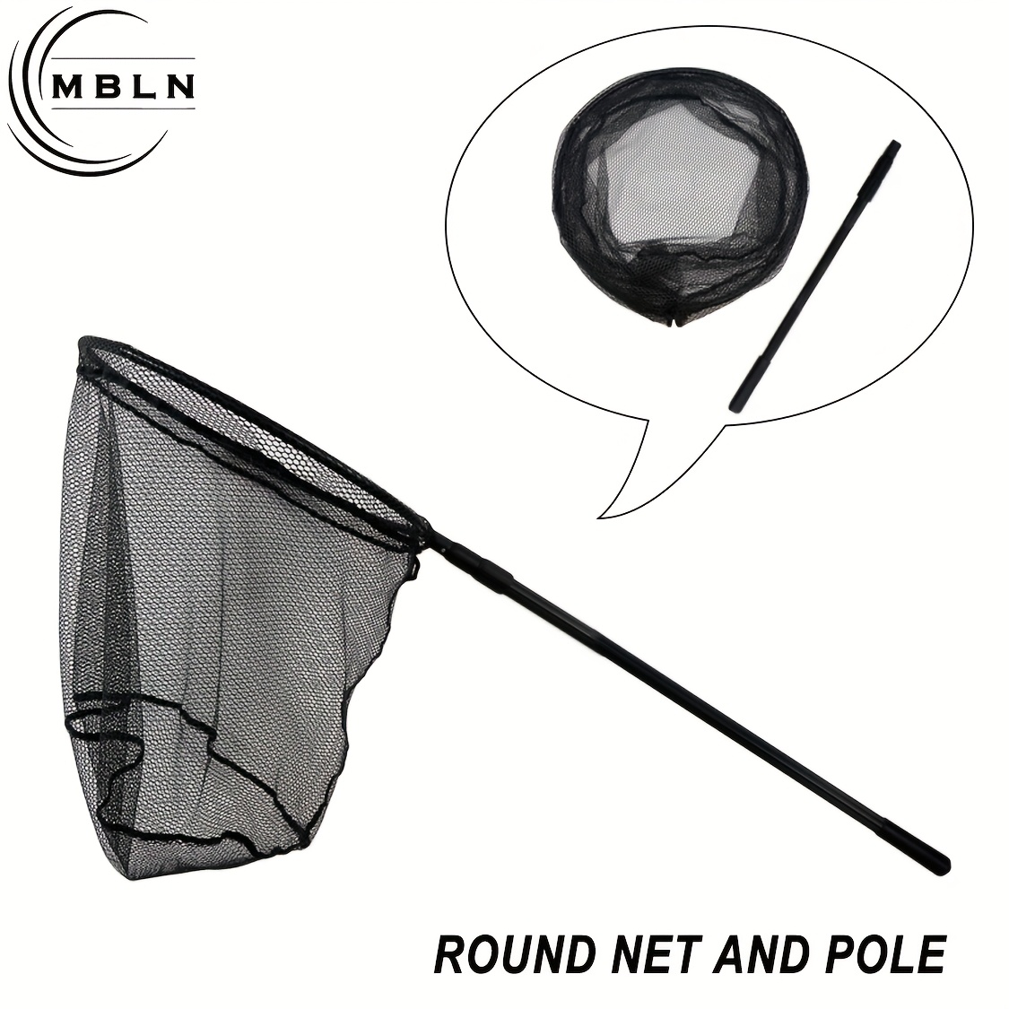 1pc, Extra Large Landing Net, Landing Net, Aluminum Alloy Folding Landing Net, Large Size With Deepened And Reinforced Design, In Round Or Triangular Shapes