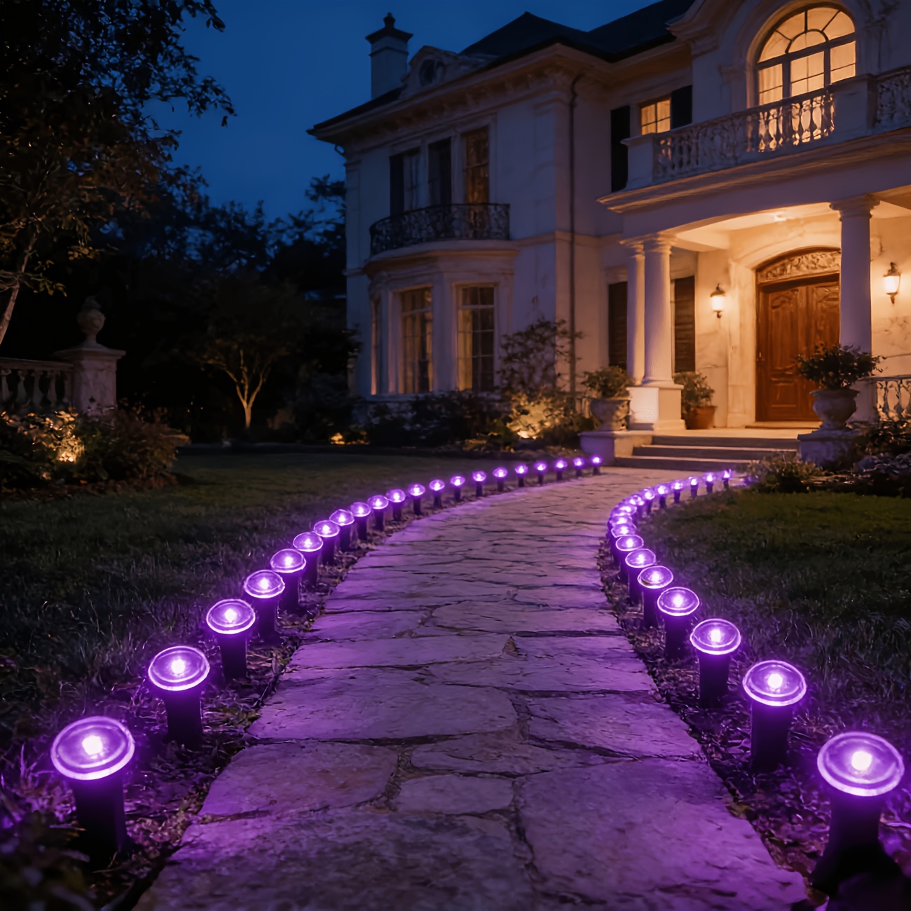 30pcs outdoor solar lawn stake lights multiple colors   ground lights decorations solar garden lights outdoor ip44 courtyard lawn camping parties and wedding ambiance decoration spring summer outdoor waterproof decorative ambianc