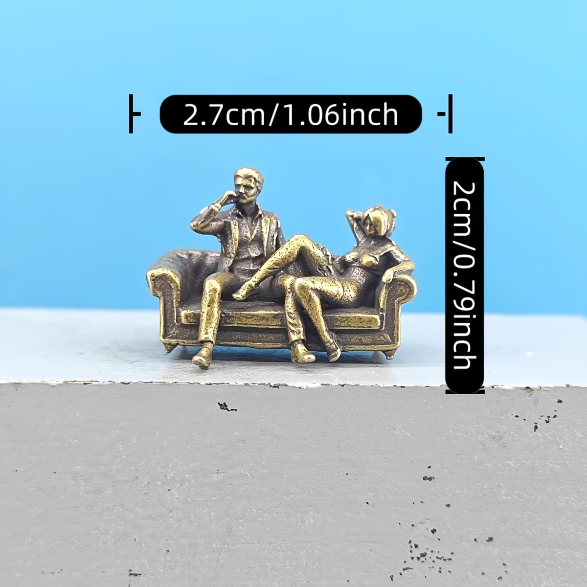 TEMU Brass Scale Micro And Woman Scene Figures White Model Paintable Sand Table Landscape Decoration Figurine, Urban Couple Miniature Statue