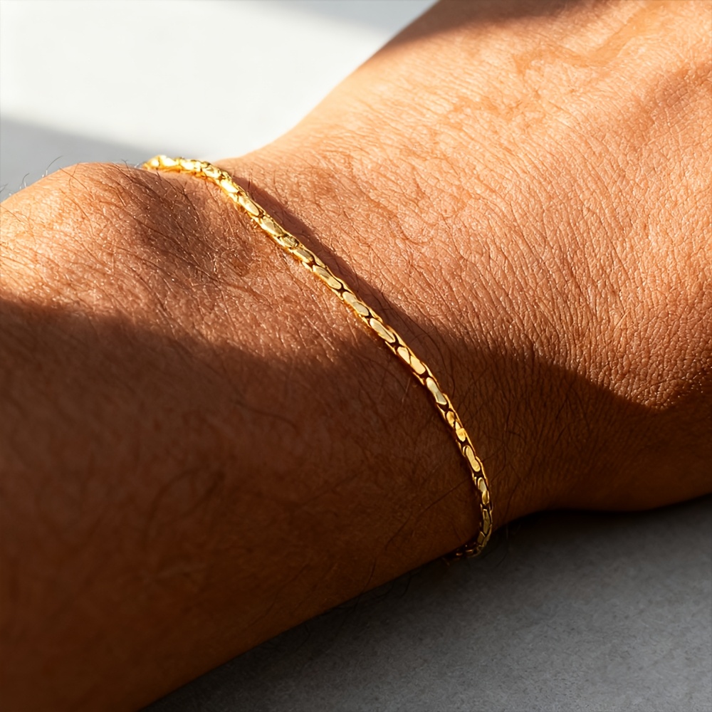 TEMU Bracelet pour Homme Minimaliste en Acier Inoxydable 304, Bracelet en Acier Inoxydable 304, Bracelet Extrêmement Fin, Accessoire de Fête Tendance