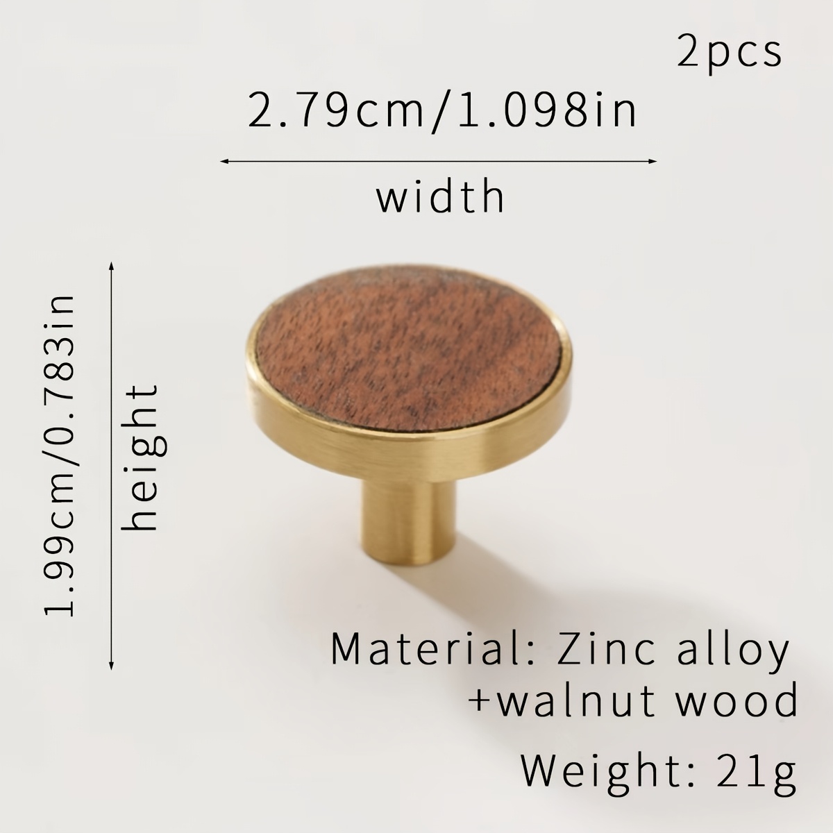 TEMU 2pcs Of Antique Style Handle Walnut Single Hole Cabinet Door Round Wardrobe Cabinet Tv Cabinet Drawer Door Handle
