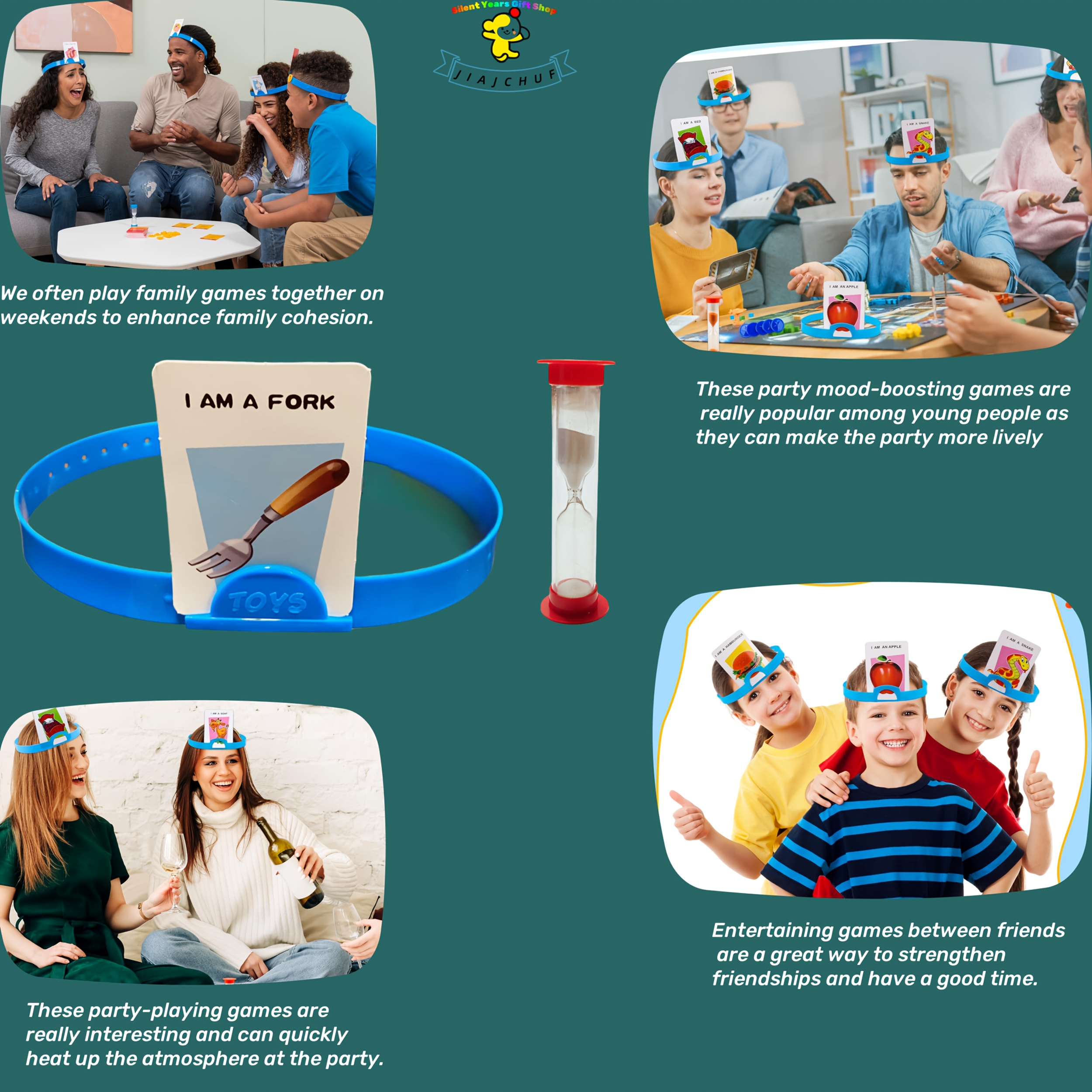 &*;* *&*; Interactive Family Guessing Game with Timer, Cards Pieces  *' Skills Ideal for Birthdays, Parties, Travel High