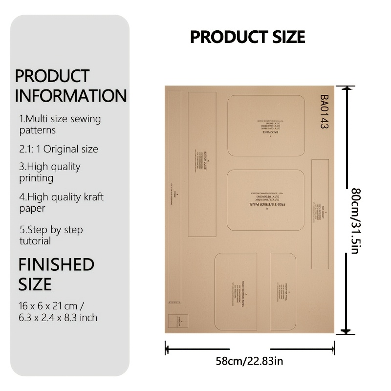TEMU 【商品名】ハンドバッグ用ソーイングテンプレート、初心者向けパターン、ハンドバッグデザイン、簡単ソーイングプロジェクト、高精細カラー写真ガイド付き、手作りバッグパターン、クラフト愛好家へのギフトに最適
