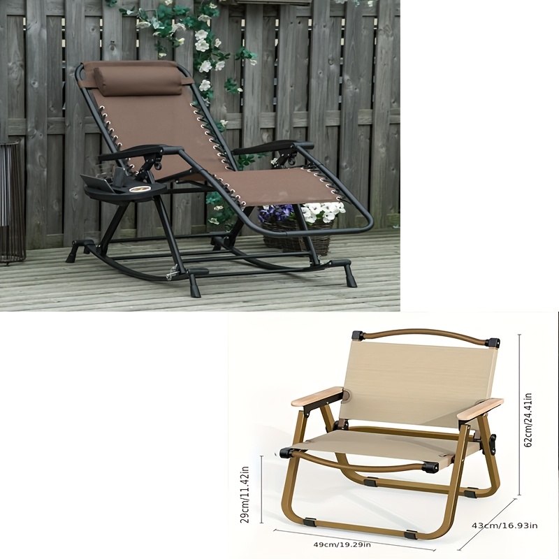 patio chaise   portable no   chaise lounge featuring a sturdy frame and an oxford cloth backrest is perfect for outdoor camping hiking and summer leisure ideal for relaxing in patios gardens by the pool  