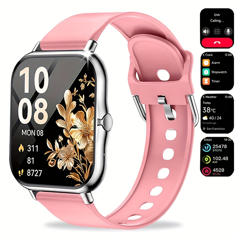 Montre Connectée Compatible Android & iPhone avec Appels Sans Fil, Écran Tactile Intégral, Plus de 100 Modes Sportifs, Boîtier en Alliage, Téléphone Sans Fil Adapté aux Hommes et Femmes, Tracker de Fitness Cadeau pour Smartphone iPhone/Android