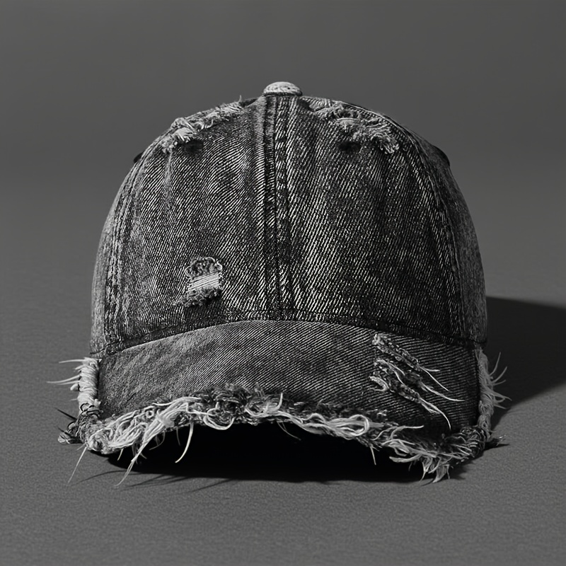 TEMU A Women's Baseball Made Of Distressed Denim, Perfect For Outdoor Sports And Casual Wear, Offering. It A Great Gift For And Is A Stylish And