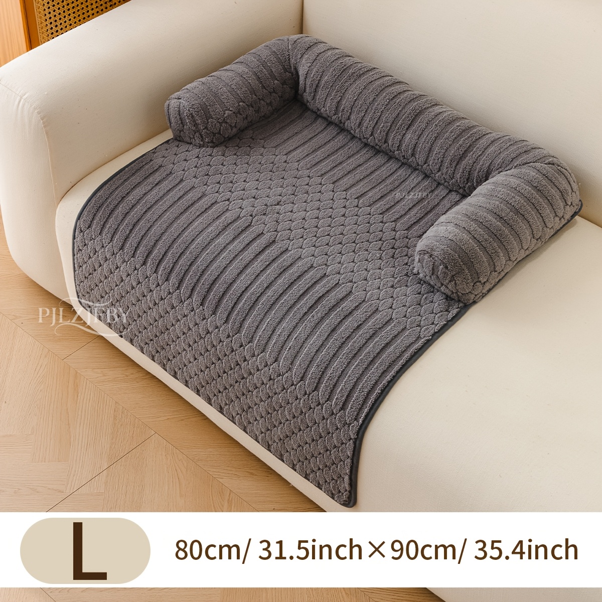 TEMU 1 de cama para perro de felpa de terciopelo, sofá cama para gatos y perros, sofá cama para mascotas esponjoso con cojín, protector de muebles