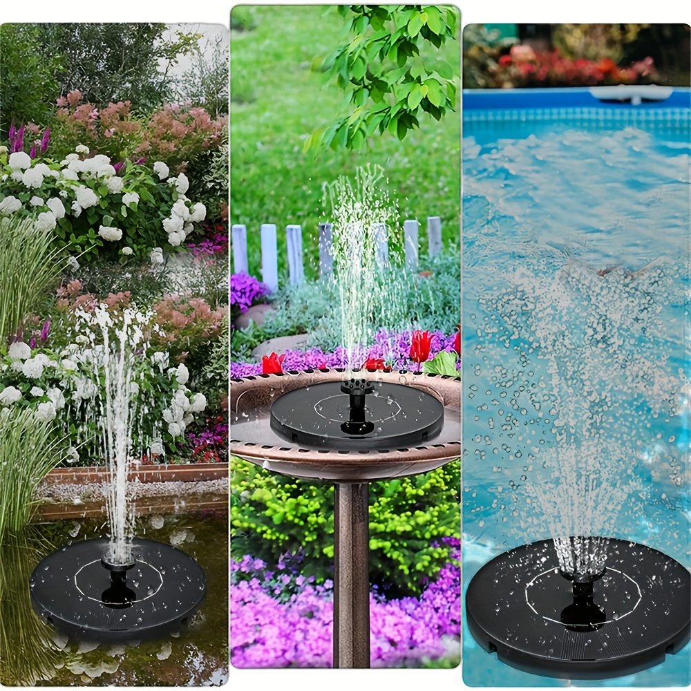 1pc solar powered fully automatic fountain with 6 nozzles 4 anti collision strips ipx8 1 4w solar powered bird bath fountain suitable for bird bathing gardens   fish tanks swimming pools and outdoor use solar powered water pump Product details 2