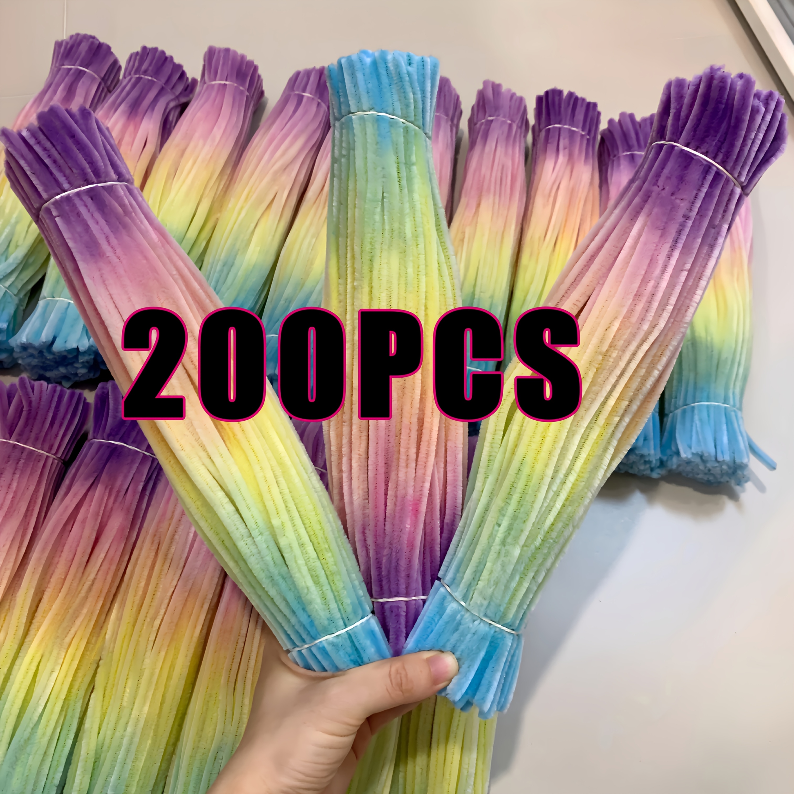 TEMU Random Colored Gradient Tassel Sticks, Foldable Knitting, Small Flowers And Animals And Decorative Ornaments. Ideal Gift For Birthdays, Parties,