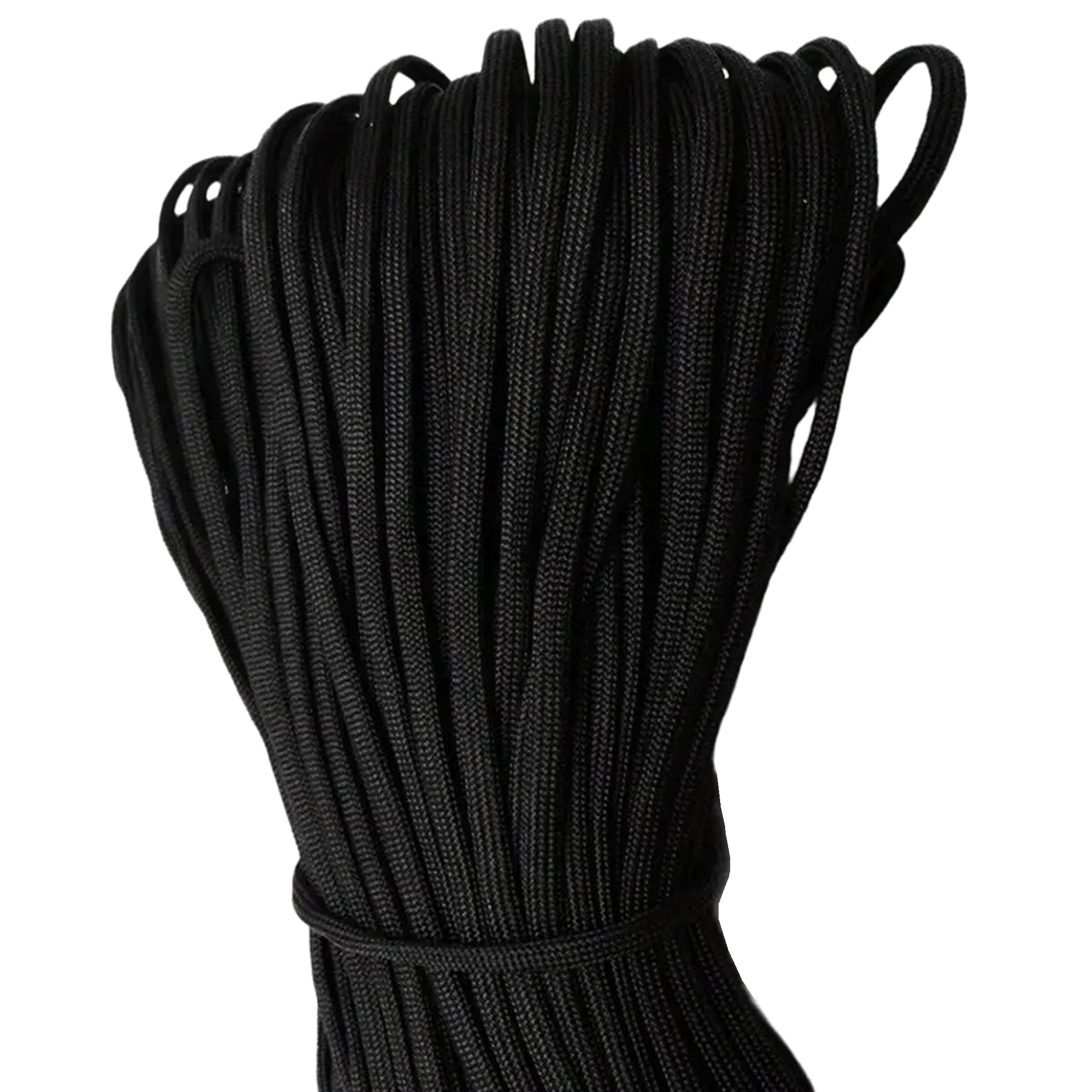 

7- Paracord, Black, 4mm Rope For Emergency, Camping, Diy Bracelets, Clothing - Outdoor Survival Gear