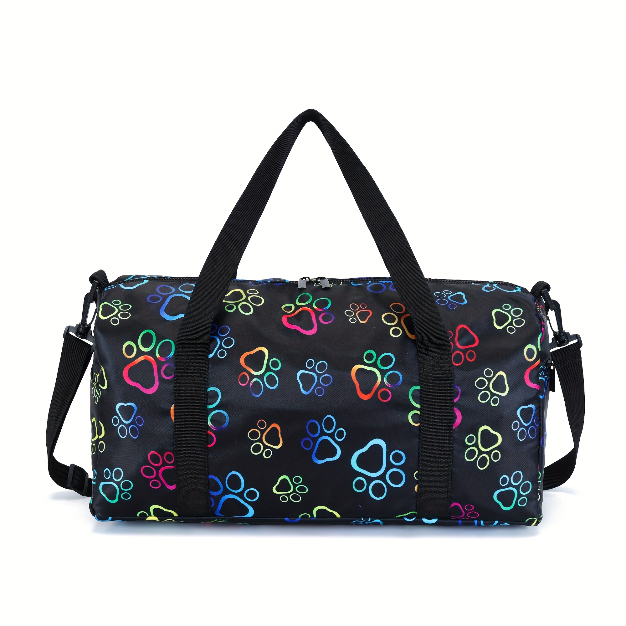 Image of Durable Creative Duffle Bag, Large Capacity Training Shoulder Bag, Dog Printed Themed Neutral Storage Bag