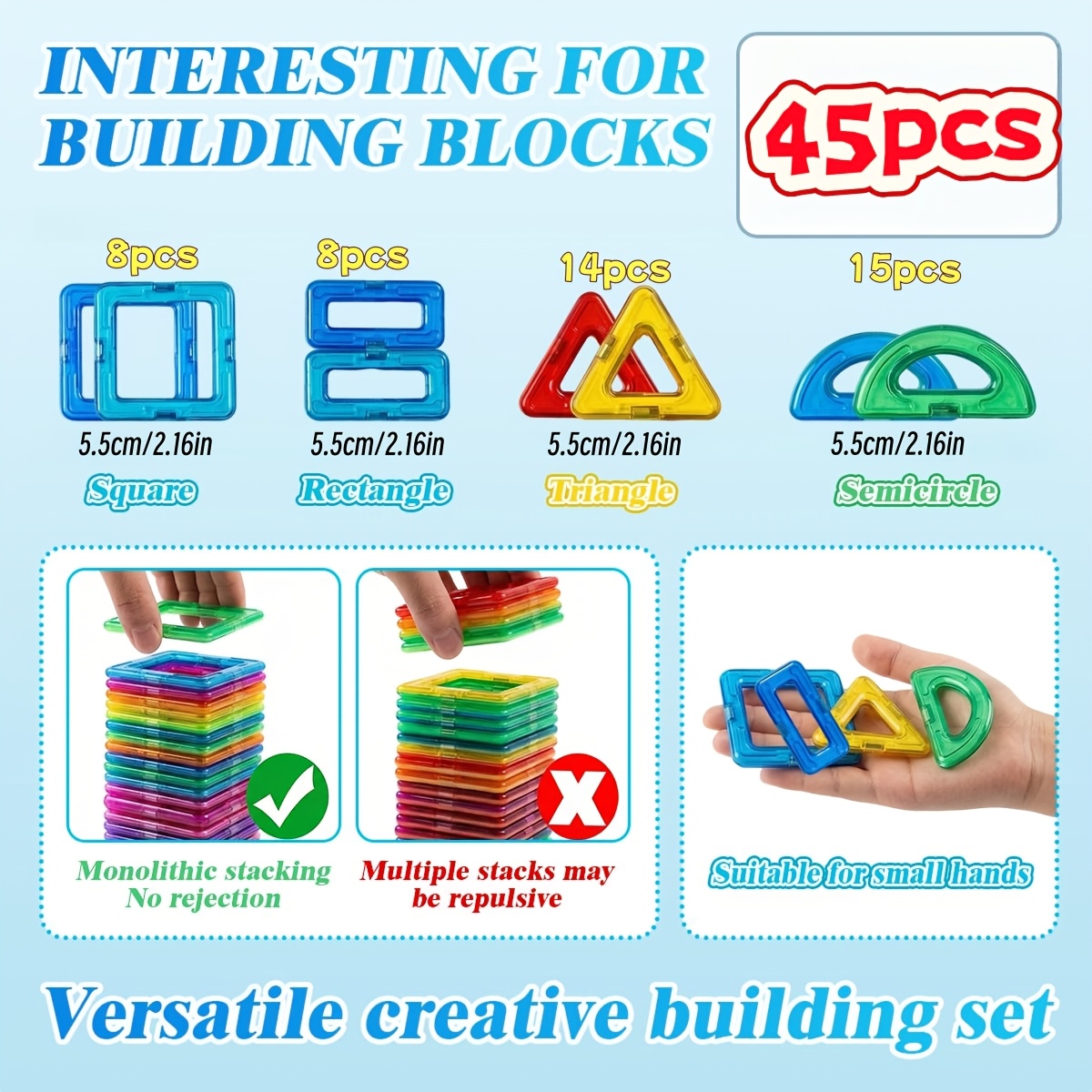 Image of 45/72pcs Magnetic Toys, Assembly Toys, 3d Puzzle, Magnetic Blocks, Birthday Gifts For Boys And Girls, Easter And Day Toys, Christmas Gifts