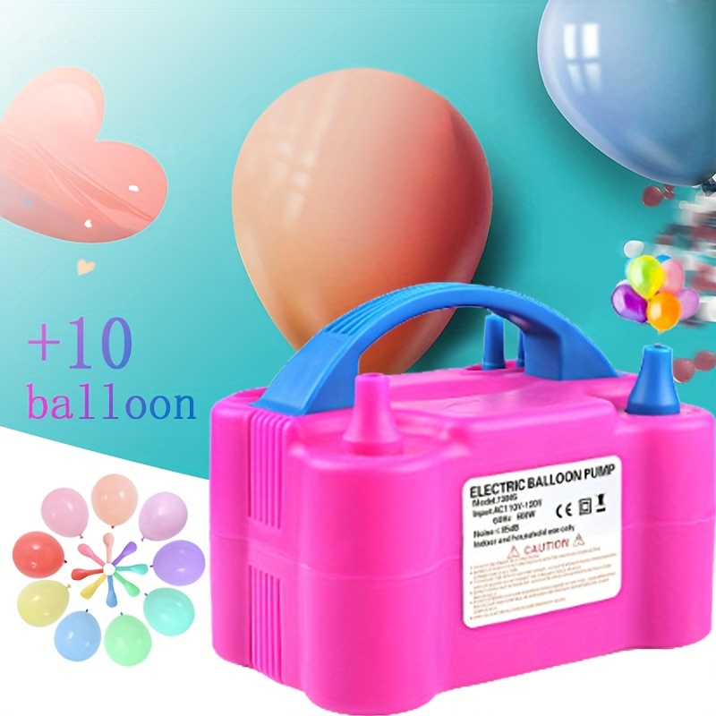 

+10 Balloons Electric Balloon Inflator Automatic Pump Air Bag Pump Portable Automatic Dual-hole Outlet Inflator A Must-have Pump For Festivals