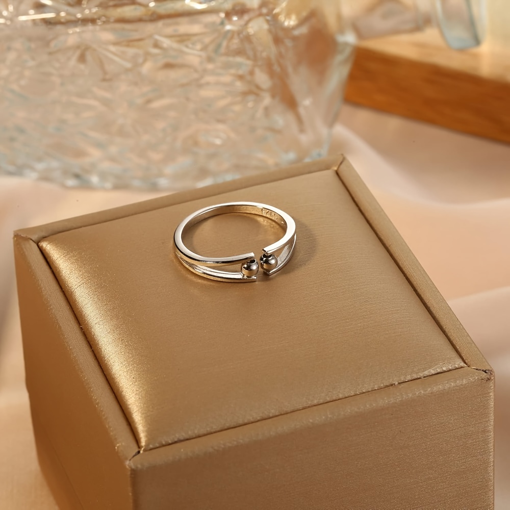 adjustable spinner engagement promise ring - interlocking   with spinning motion,   fit for &, anniversary wedding birthday gift, durable everyday jewelry for couples, matching   rings, polished shiny  , interlocking spinner mechanism, minimalist  , no tarnish, affordable luxury, construction, spinner rings for, romantic gift, tarnishfree material, for teenager Product details 1
