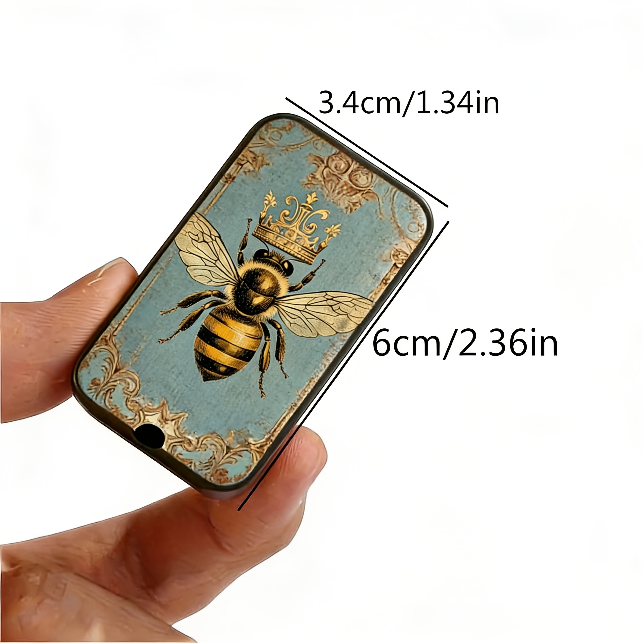 1pc Bee And Crown Slide-top Matchbox, Matches Not Included, Metal Slide-top Case, Unique And , Reusable Storage Container, Suitable As A Gift For