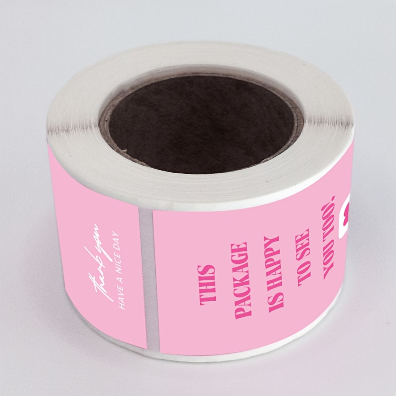 Image of 100 Stickers/roll New Ins Creative Non-dry Adhesive Packaging Label Tape Sealing Sticker Gift Packaging Sticker Commercial Decoration Label