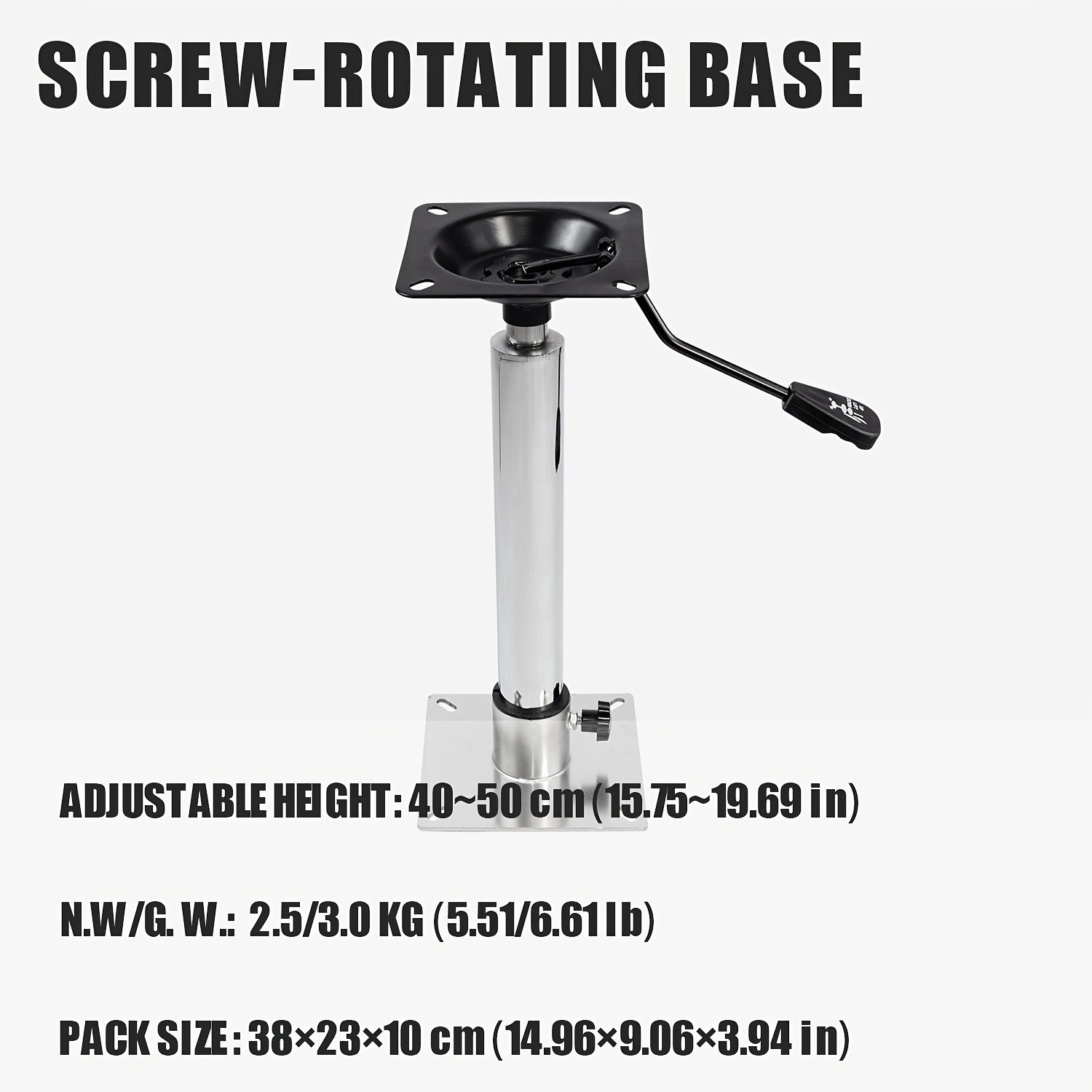 KOETSU Boat Seat RV Seat Base Set, Pneumatic Adjustable Lifting Base
