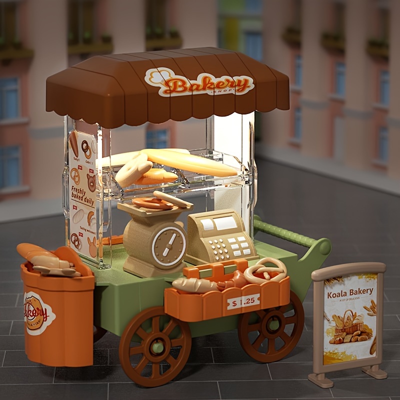 

Miniature Bakery Cart Toy With Automatic Bread Dispenser, Collectible Miniature Playset For Dollhouse, Creative Toy For Kids, Ideal For Birthday And Christmas Gifts, No Electricity Required