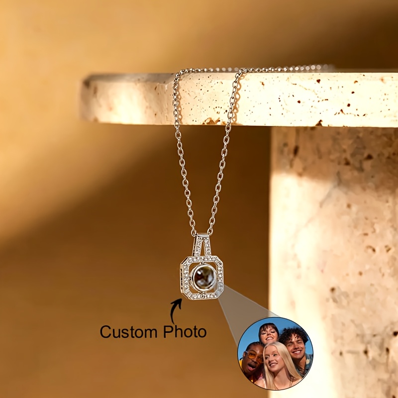 Custom Photo Projection Necklace with Stainless Steel Pendant