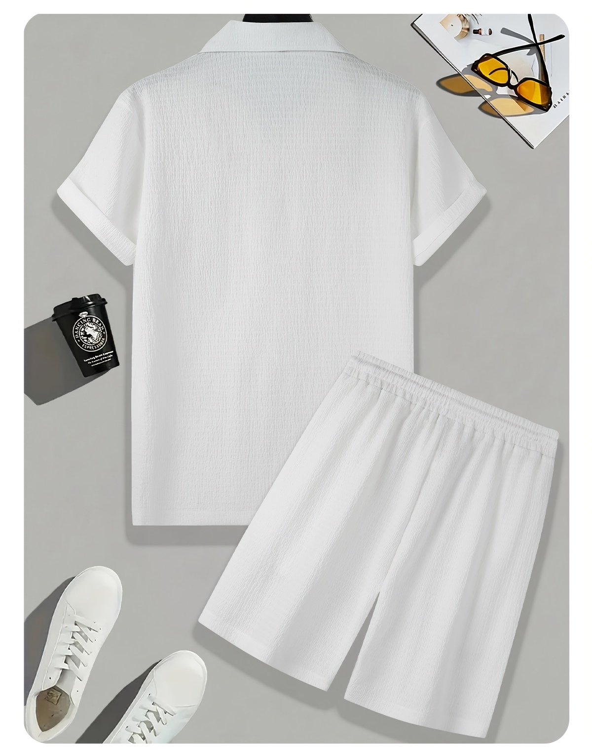 Men's Summer Casual Sportswear Set - High-Quality Shirts with Trendy Short Sleeves and Shorts 2pcs Set