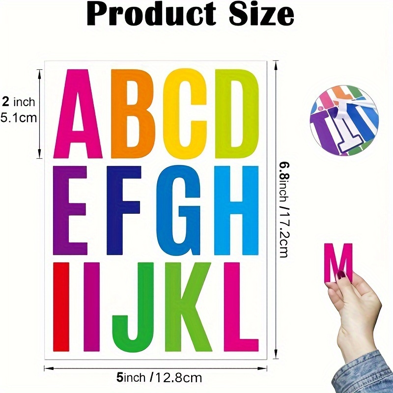 500-Piece Letter Stickers - 2 Inch Multicolor Vinyl Alphabet & Number Stickers | Waterproof For Bulletin Boards, Signs & Crafts