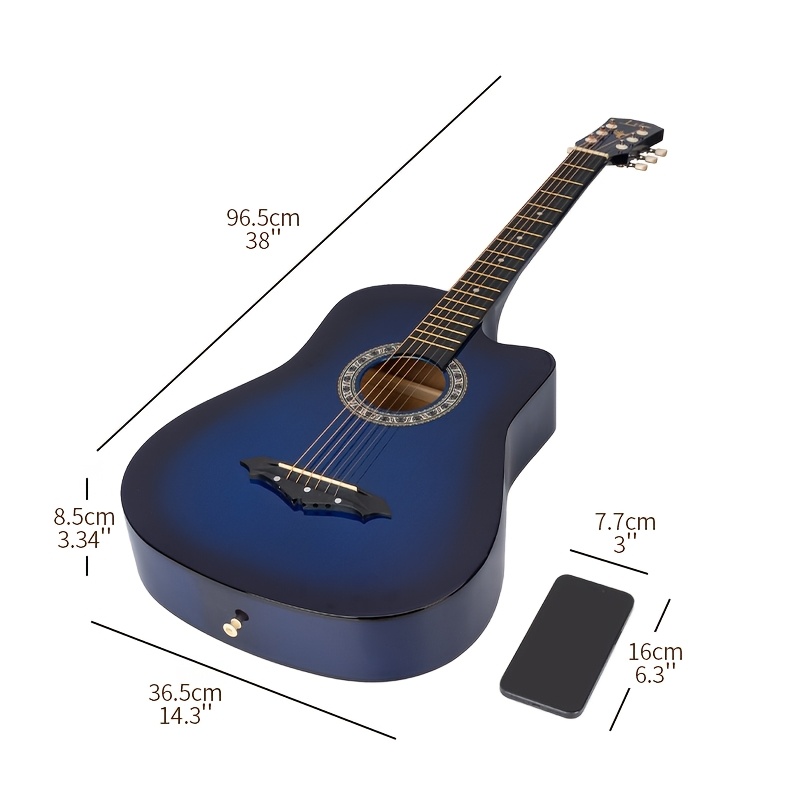 38-inch Basswood Acoustic Guitar, Gloss Finish Guitar Bundle,... product image 5
