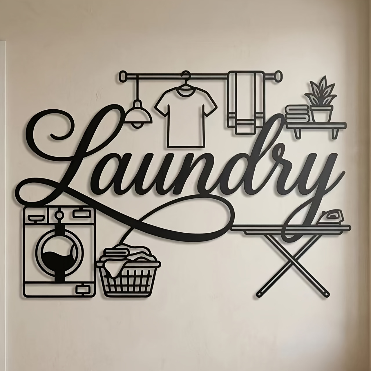 TEMU 1pc Laundry Room Metal Sign, Modern Laundry Wall Decor, Utility Room Decoration, Bathroom Sign, Washer Dryer Decor, Farmhouse Laundry Gift