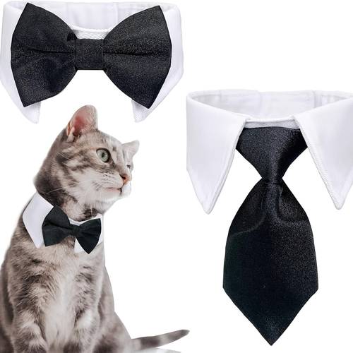 adjustable black white bow tie collar for small dogs cats machine washable pet formal with closure elegant design for weddings parties photo shoots dog bow tie attire accessory durable