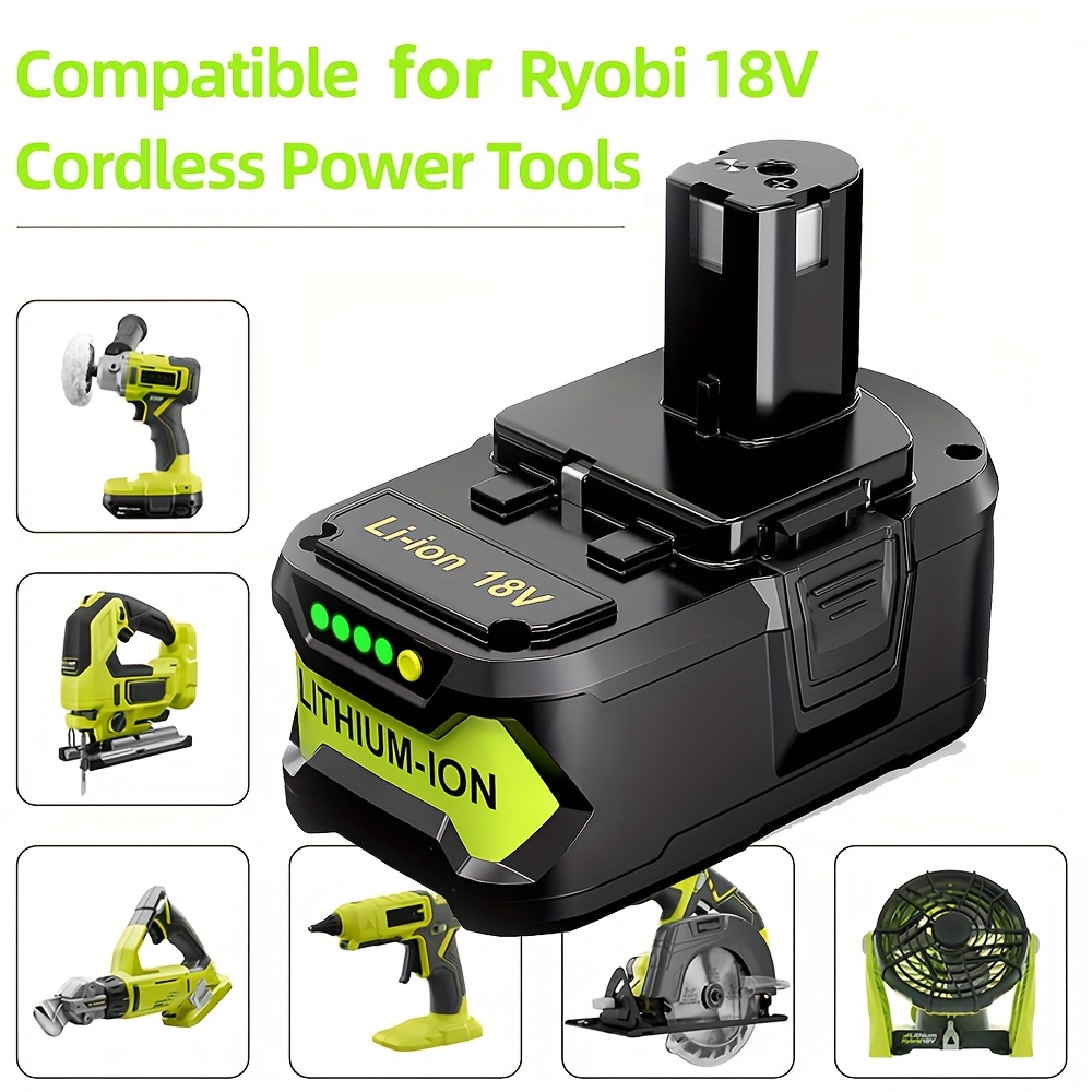 TEMU Batterie de remplacement 8.0Ah P108 18V pour batterie Ryobi 18V Lithium Compatible avec batterie Ryobi 18 Volts P107 P105 P104 P192 P193 PBP004