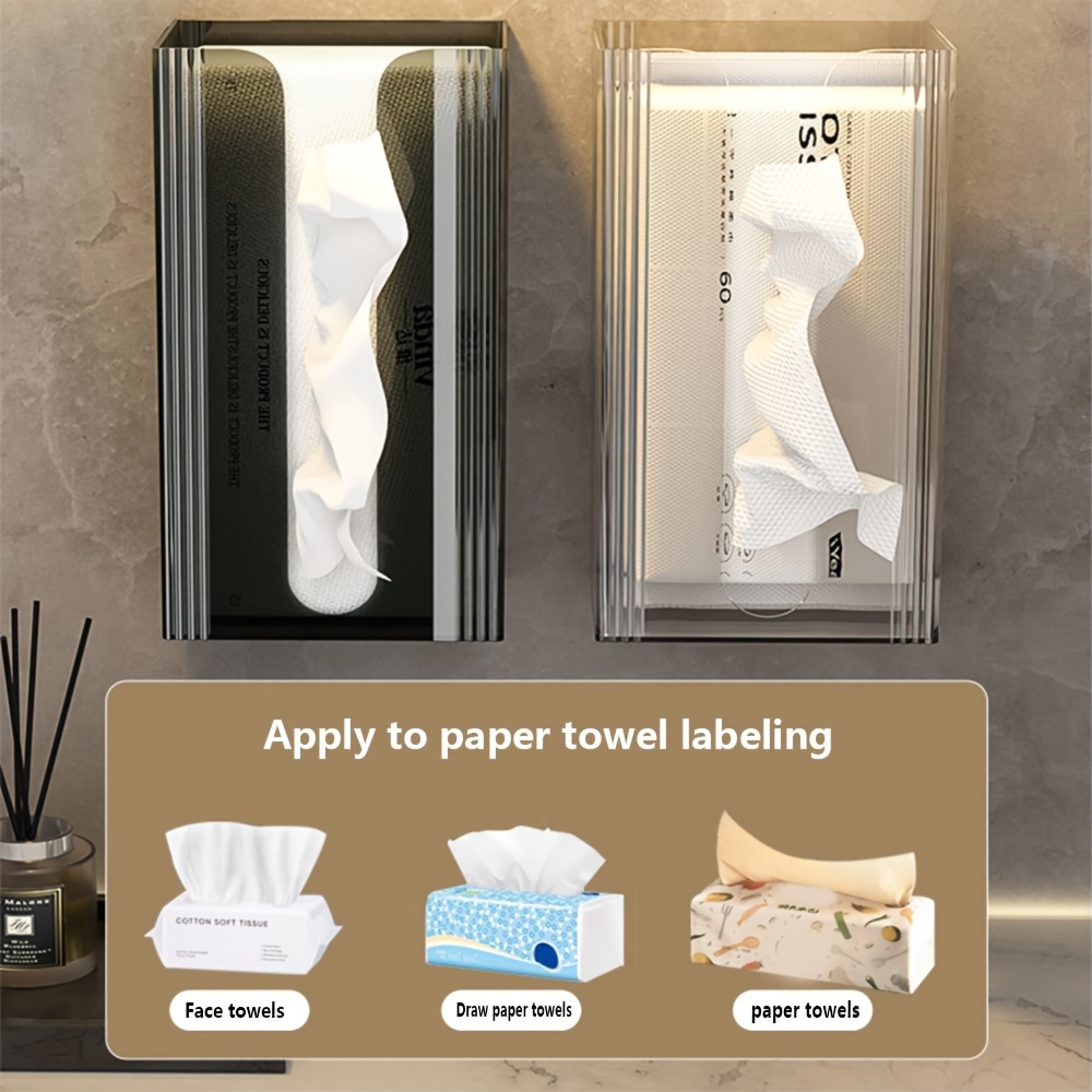 1 delicate transparent tissue box   in clear black u shaped wide mouth design suitable for kitchen towels toilet paper multi functional hanging storage   for minimalist   and pursuers Product details 2