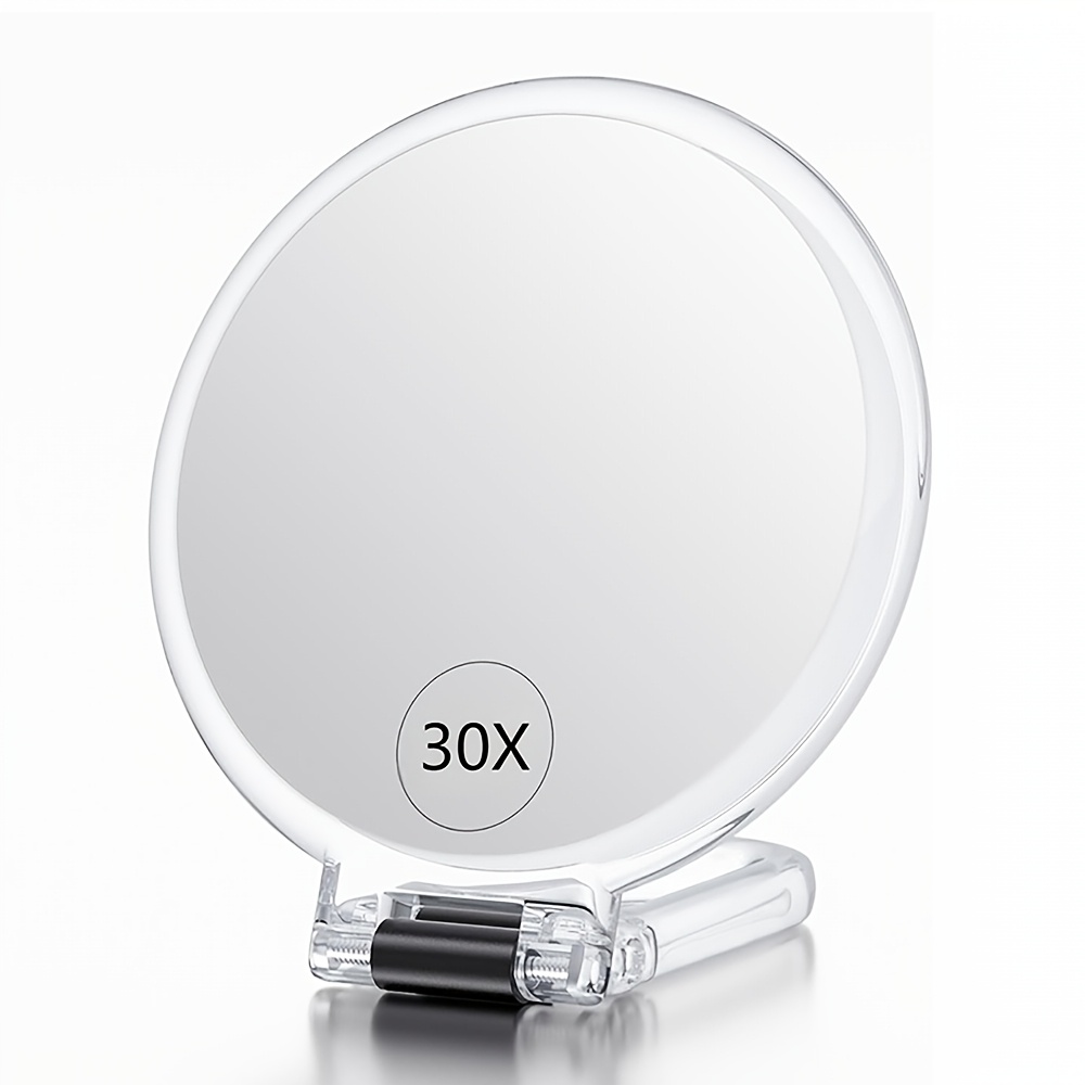 

Szwym 1x30x Portable Double-sided Magnifying Mirror With Handle, Polished , Wall Mount, Character Theme, Plastic Frame, Unscented, No Battery Required, Travel Cosmetic Hand Mirror