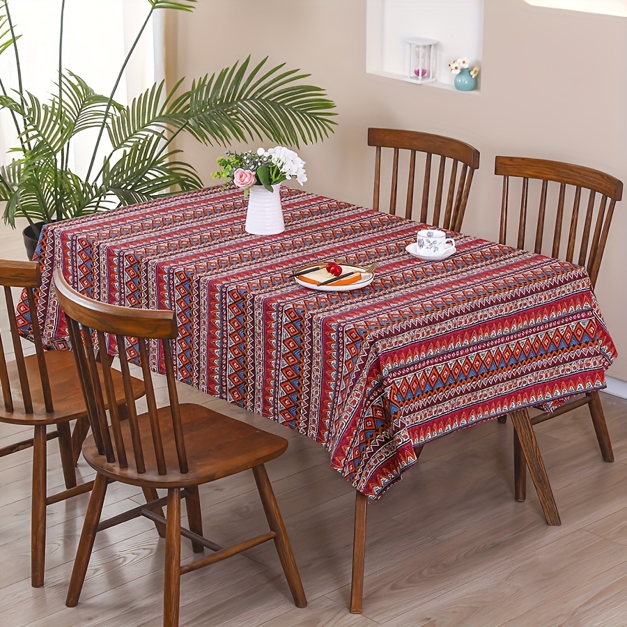 1pc bohemian style party tablecloth christmas tablecloth rectangular tablecloth elegant rectangular dresser scarf tablecloth home kitchen decoration easter tablecloth holiday tablecloth festive tablecloth party tablecloth table decoration