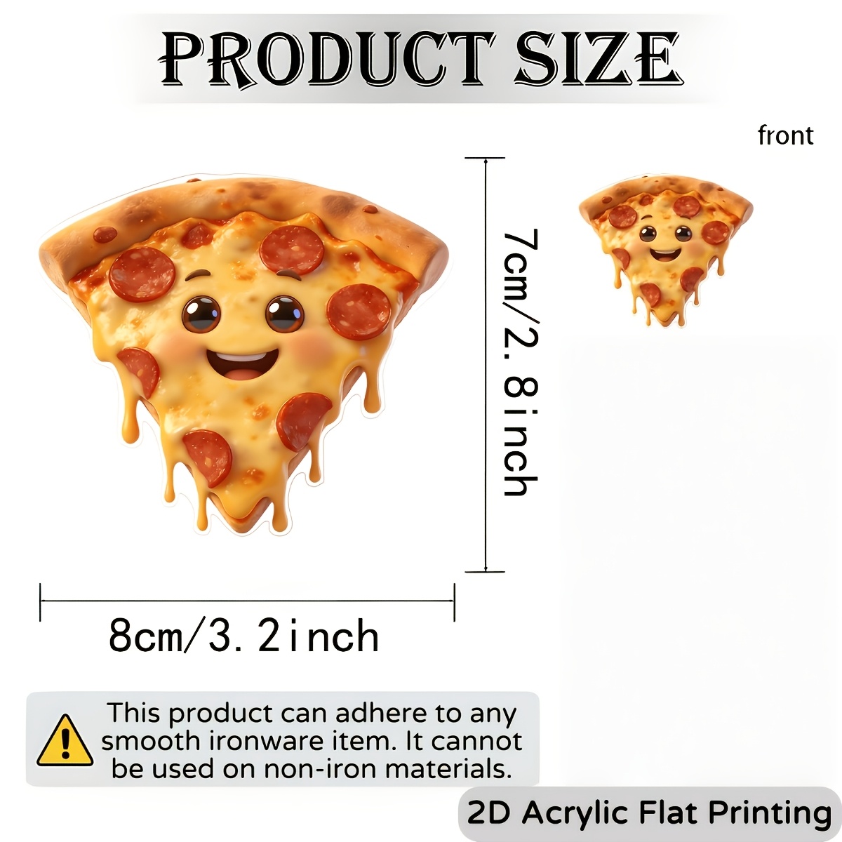 TEMU 2d Flat Printing Cute Pizza Acrylic Fridge Magnet, A Fun Gift For Food Lovers, Perfect For Decorating Refrigerators, Mailboxes, , And Furniture.