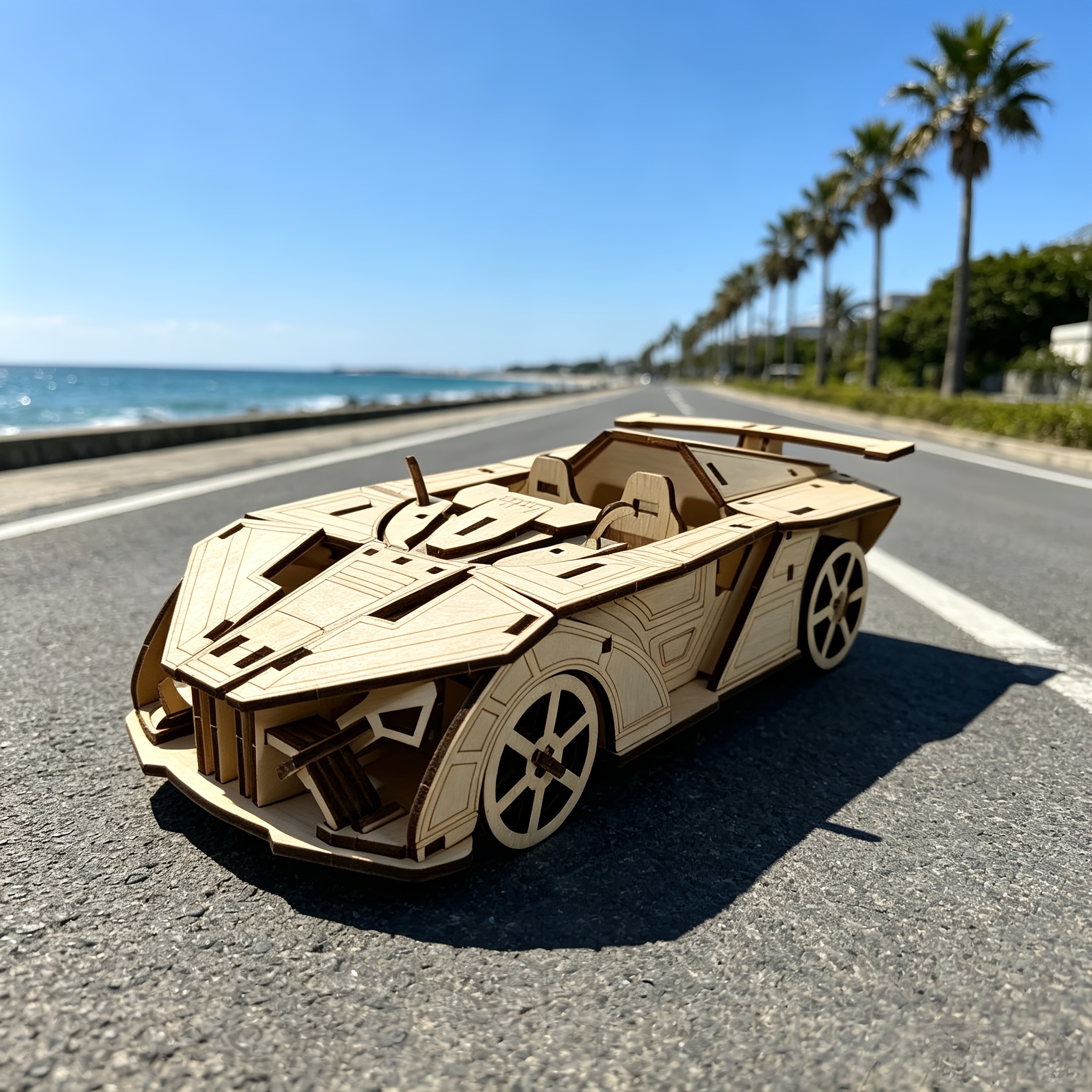 3D Puzzle Race Car Model, Wooden Assembly Kit