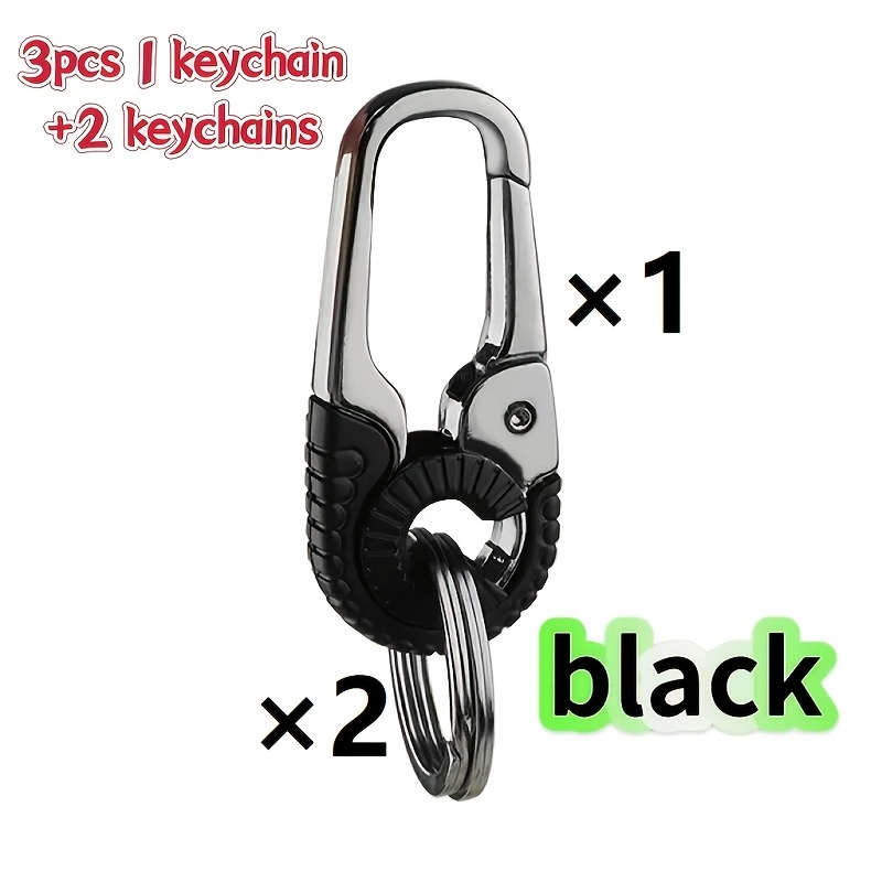 3pcs/set, Keychain+2 Turns, With Safety Locking Mechanism, Compatible With Keys/cables/luggage - Suitable For Outdoor Sports And Daily Use