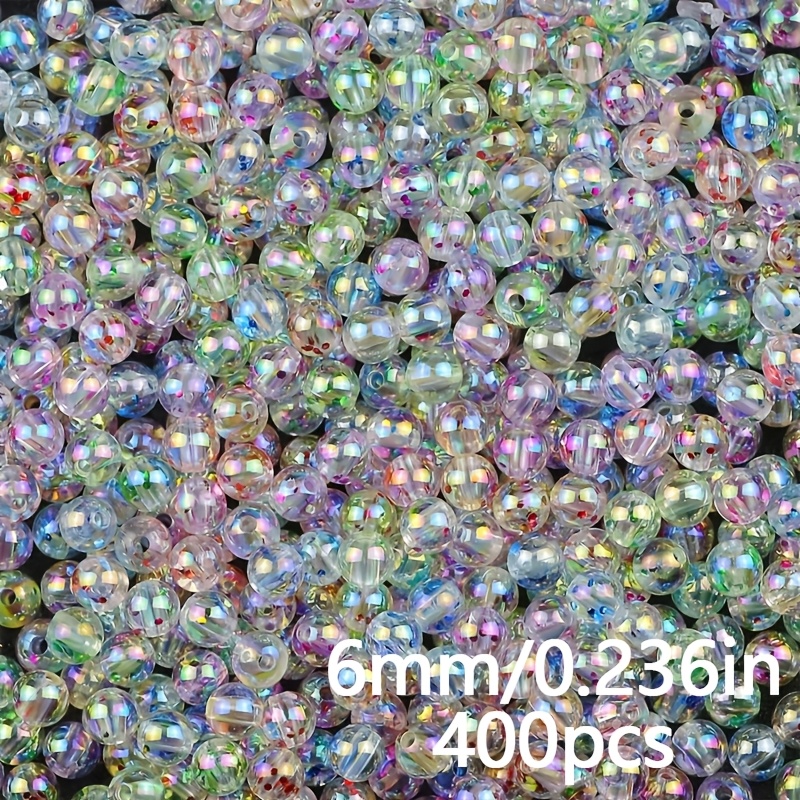 6mm 400pcs Of Colorful Acrylic Beads For Projects, Suitable For Making Bracelets, Necklaces, Earrings, And Other Jewelry Materials And Additions