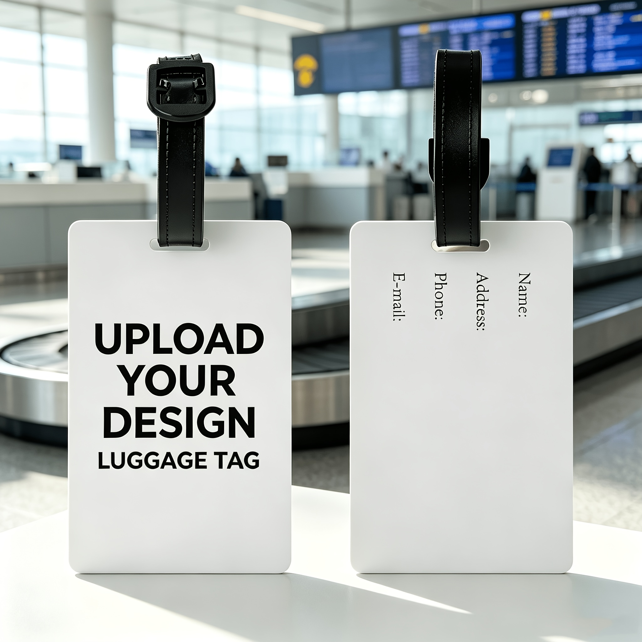 TEMU Custom Your Own Design Pvc Luggage Tag, Personalized Suitcase Identifier, Waterproof Travel Baggage Name Label, Airport Trip Essential, Travel