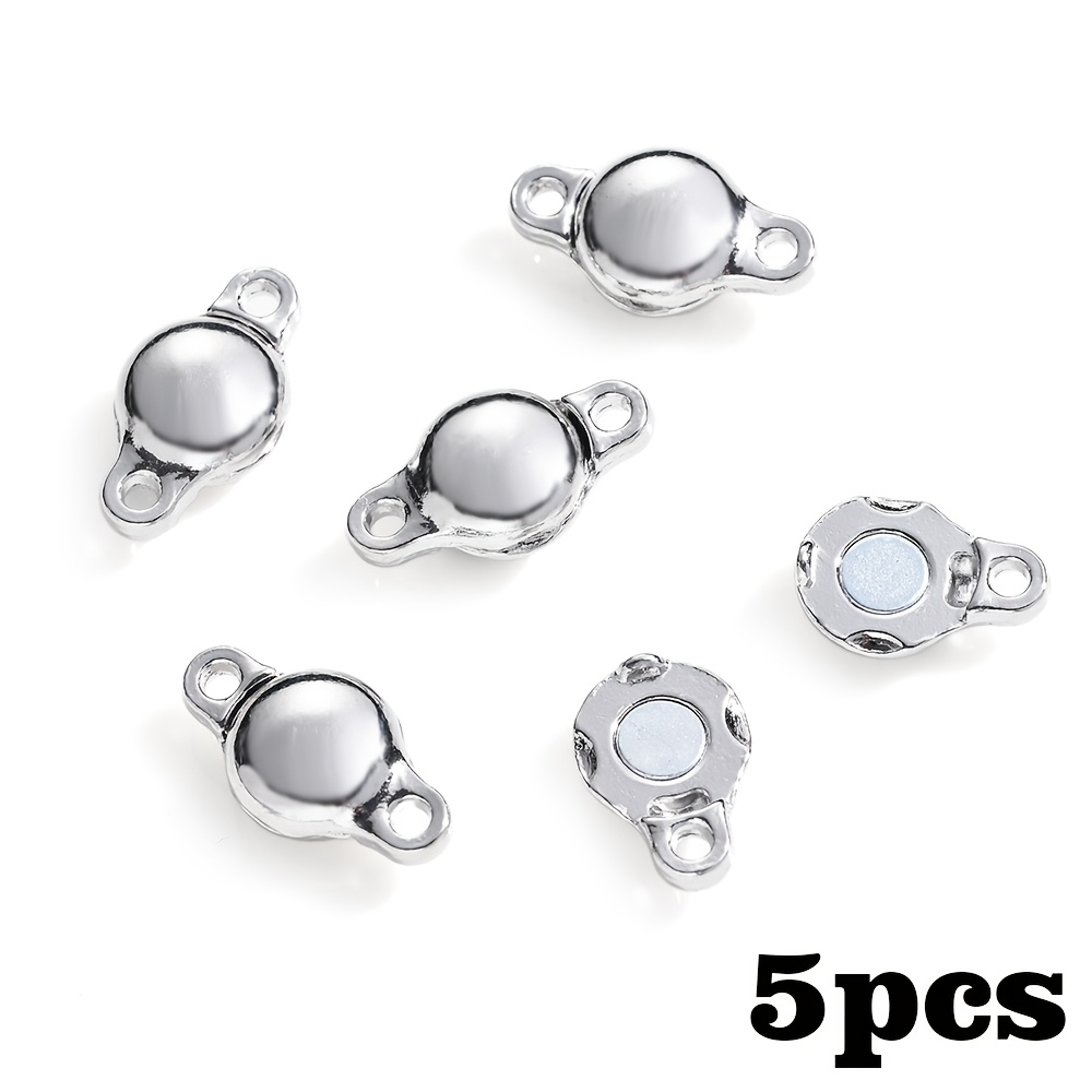 Image of 5 Sets 10 X 18mm Golden Round Magnetic Clasps And Closures For Bracelet Necklace Jewelry Making (random)