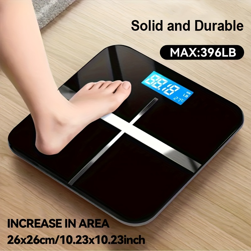 TEMU Precision Digital Bathroom Scale, Stylish Electronic Weight Scale, 396 Capacity, Extra Wide Platform, High-definition Lcd Display