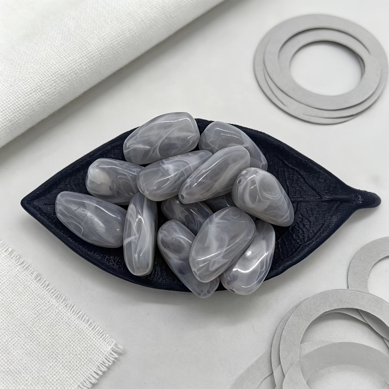 Smoky Acrylic Freeform Beads for DIY Accessories