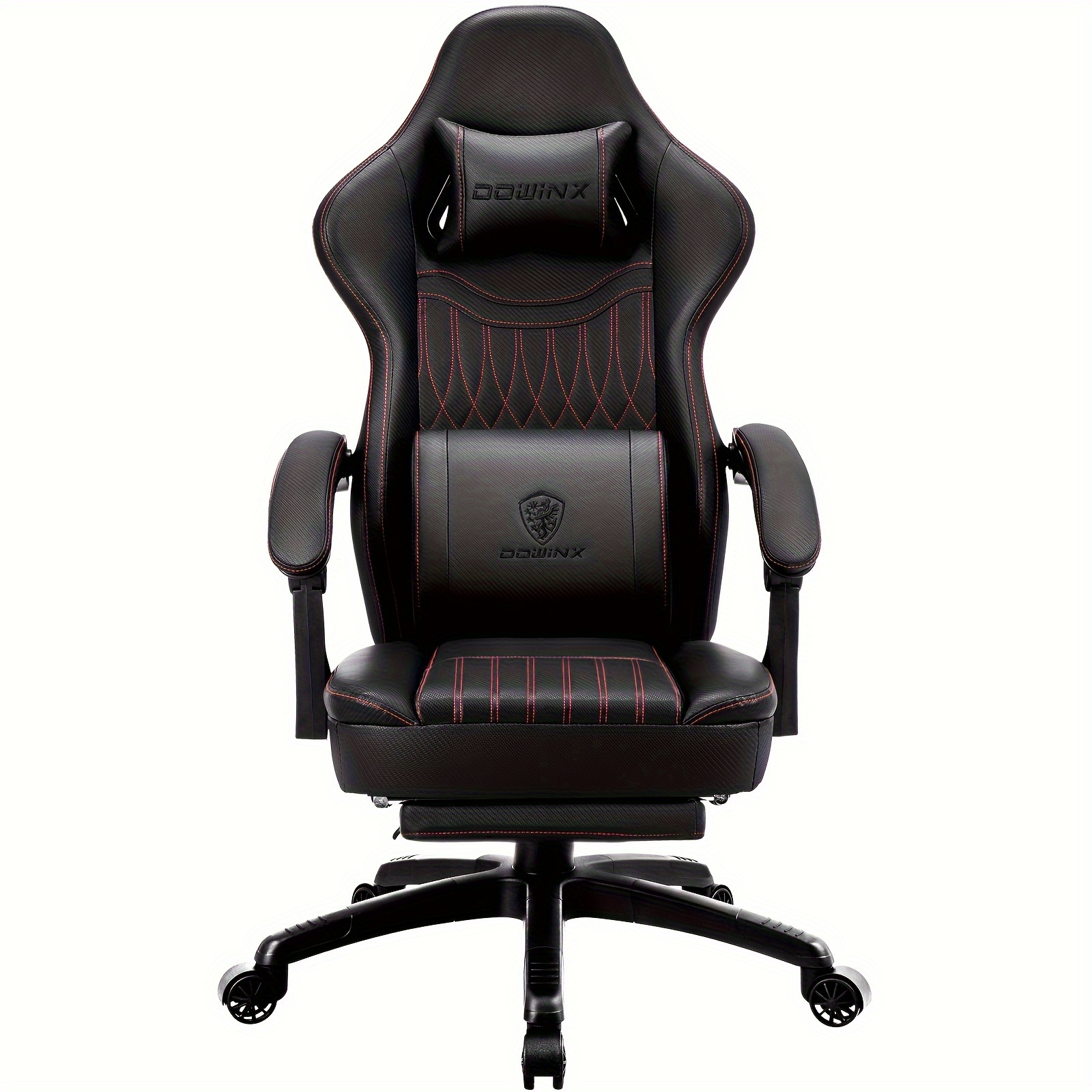 

Dowinx Gaming Chair Breathable Pu Leather Gamer Chair With Pocket , Ergonomic Computer Chair With Massage Lumbar Support, Adjustable Swivel Task Chair With Footrest