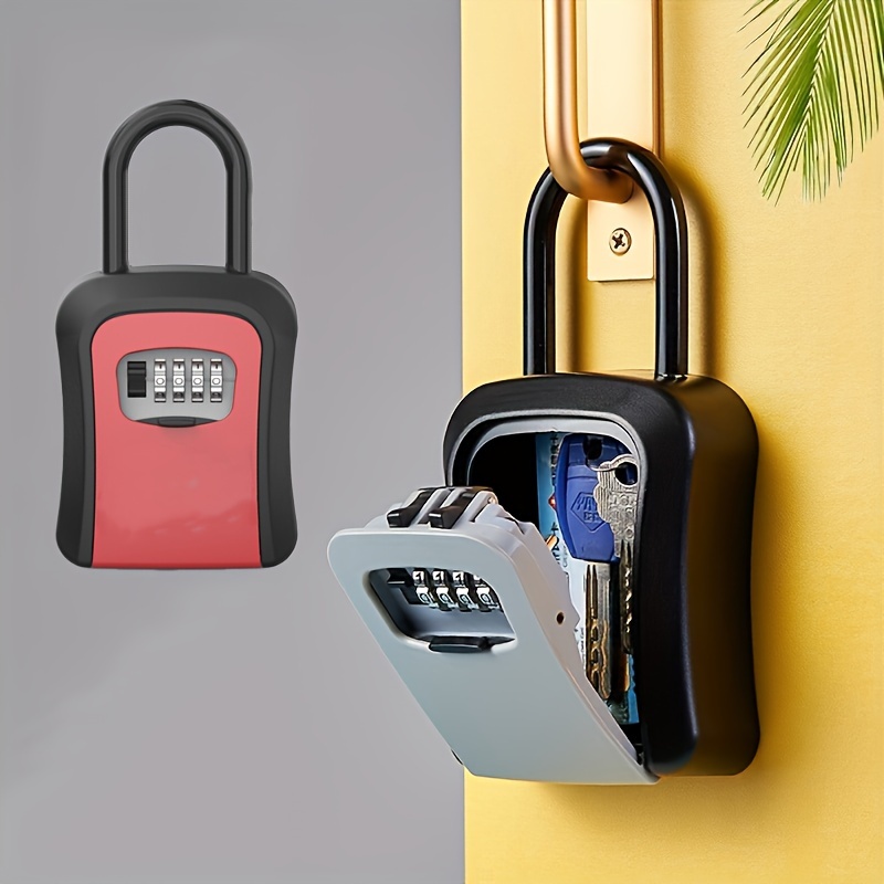 

1pc Key Box, Password Lock Wire Rope U-shaped Hook Key Box, Wall Mounted Hanging Dual-purpose Key Box